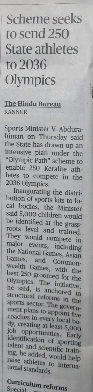 Kerala’s Olympic 2036 Vision: Ambitious Dream or Achievable Mission